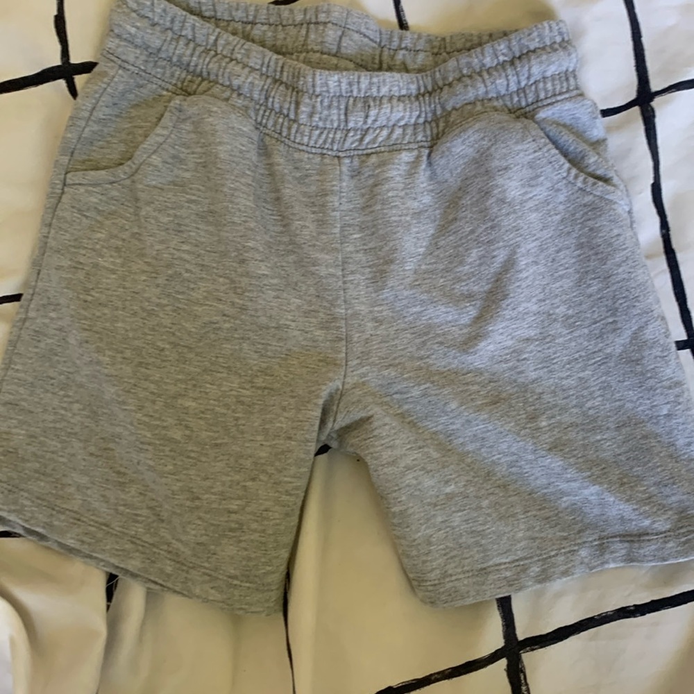 Gray long sweat shorts lounge shorts with two pockets size large for (10-12)